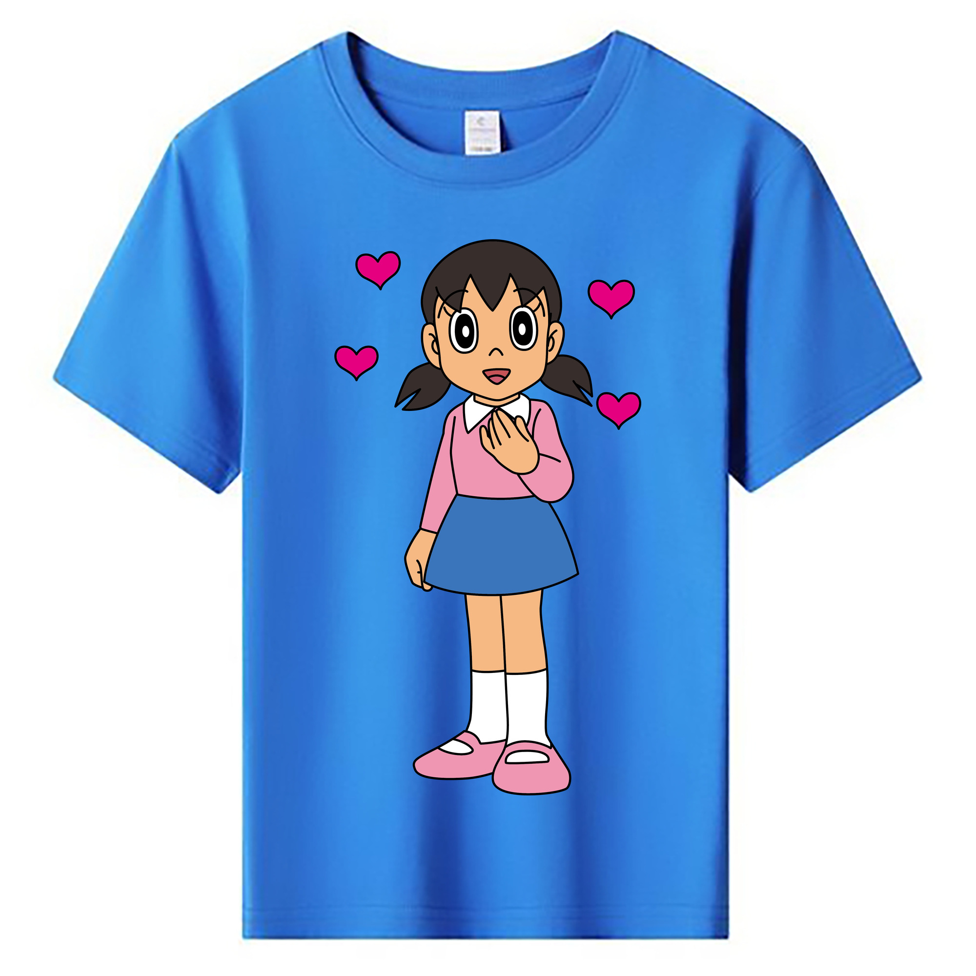 （画像用） ドラえもん みなもと しずか Doraemon Shizuka Minamoto 綿100％キッズTシャツ（フロントプリント）